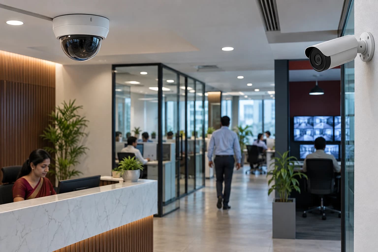CCTV cameras and recording setup, an illustration of surveillance solutions